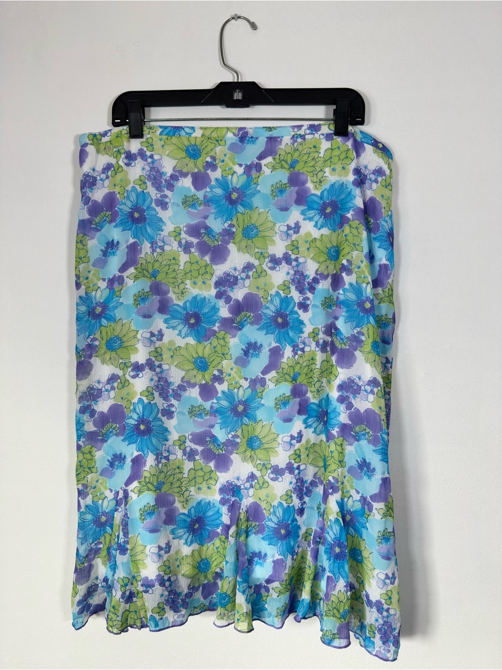 Floral Midi Slip Skirt Plus Size 18‎ Vintage 90s Casual Classy Pastel Feminine
